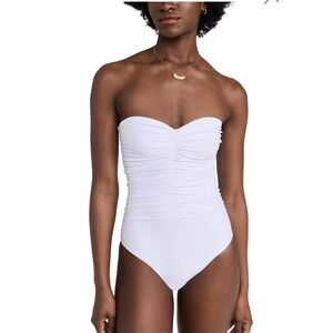 Jade Swim Women's Yara Shirred One Piece Swimsuit  White XL